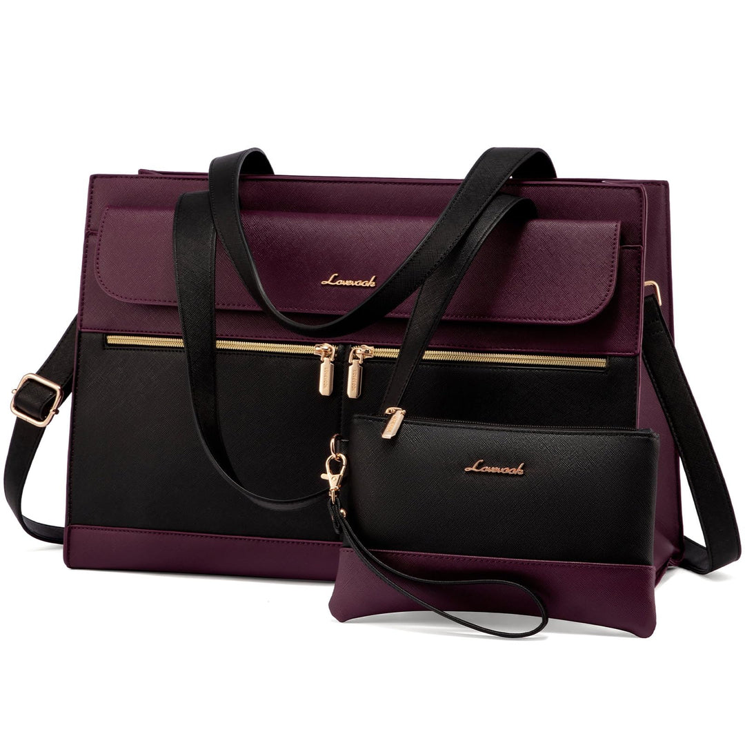 LOVEVOOK Laptoptasche Damen 15,6 Zoll, Elegant Handtasche Arbeitstasche Gross Shopper Business Tasch