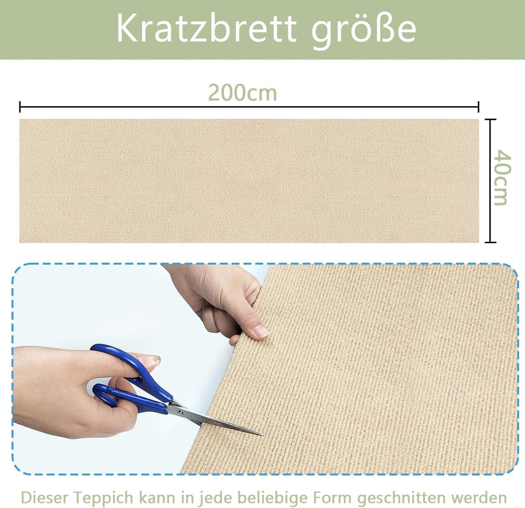 Selbstklebende Kratzschutzmatte für Sofa & Wand, 40x200 cm kratzschutz Sofa Katze - Trimmbarer Schut
