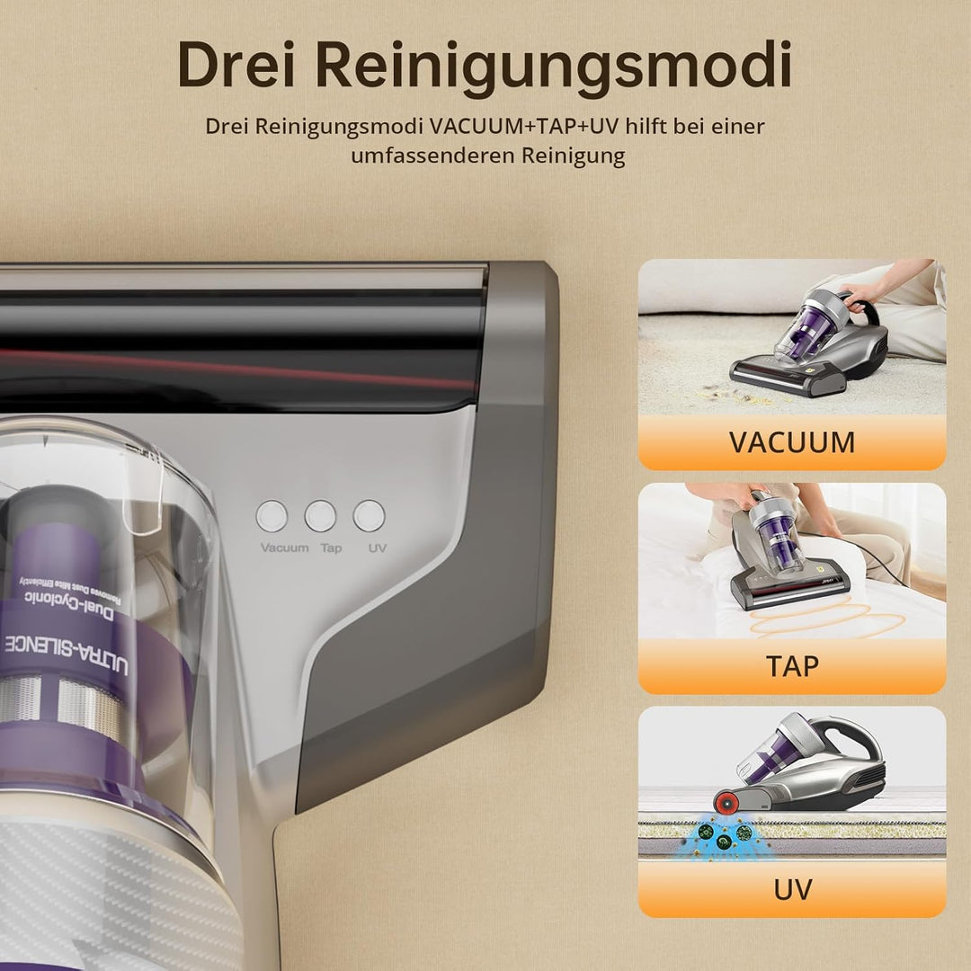 Jimmy JV35 Milbensauger für Matratzen mit UV-licht 700W Leistung, Heisser Wind Funktion, Doppelter Z