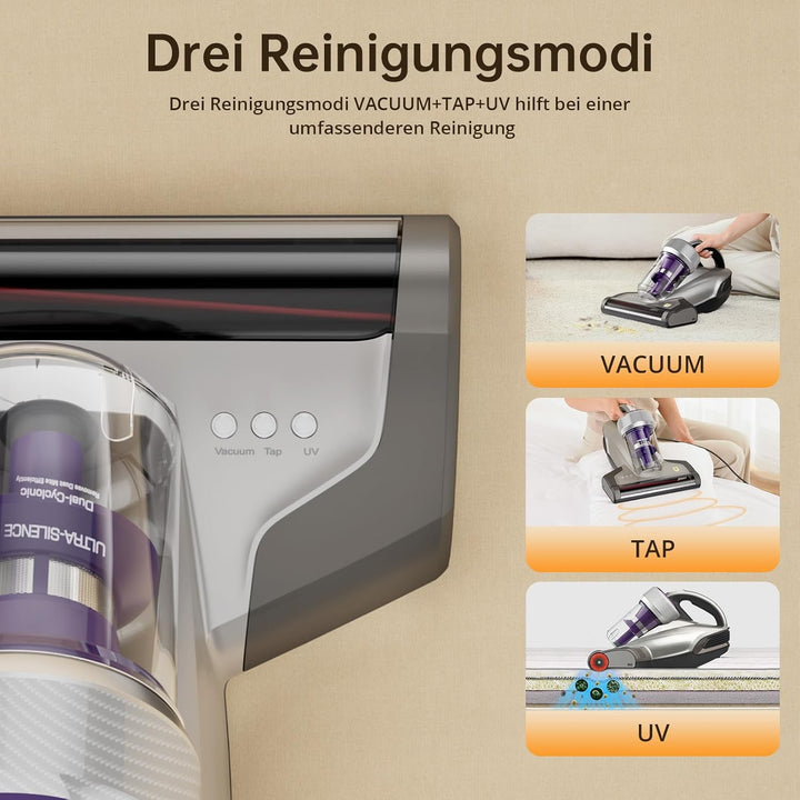 Jimmy JV35 Milbensauger für Matratzen mit UV-licht 700W Leistung, Heisser Wind Funktion, Doppelter Z