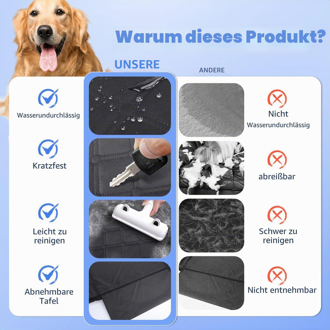 Nobleza Autoschondecke für Hunde mit Harter Unterseite, Hundesitz Auto Rückbank Verbreitert, Hundede