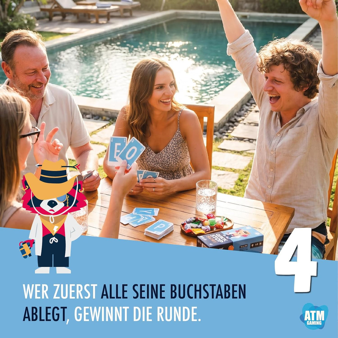 ATM Gaming QuickStop - Das Buchstaben-Duell - Familien-Edition - Kartenspiel für Kinder und Familien