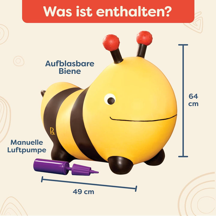 B. toys by Battat Hüpfball Biene Bouncer Bumble Bee mit Handpumpe, für Kinder ab 18 Monaten, Biene