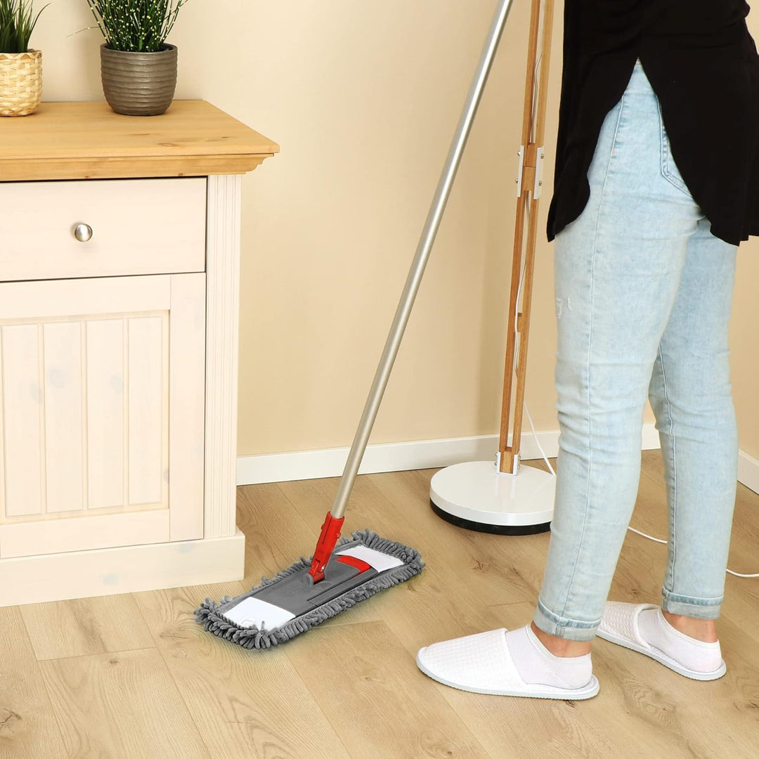 com-four® 4X Ersatz-Bezug für Bodenwischer - Wischbezug aus Microfaser Chenille zur gründlichen Rein
