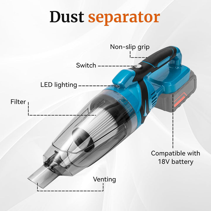 4-in-1 Akku Staubsauger für Makita 18V, Multifunktionaler Handstaubsauger mit 10000Pa Saugleistung,