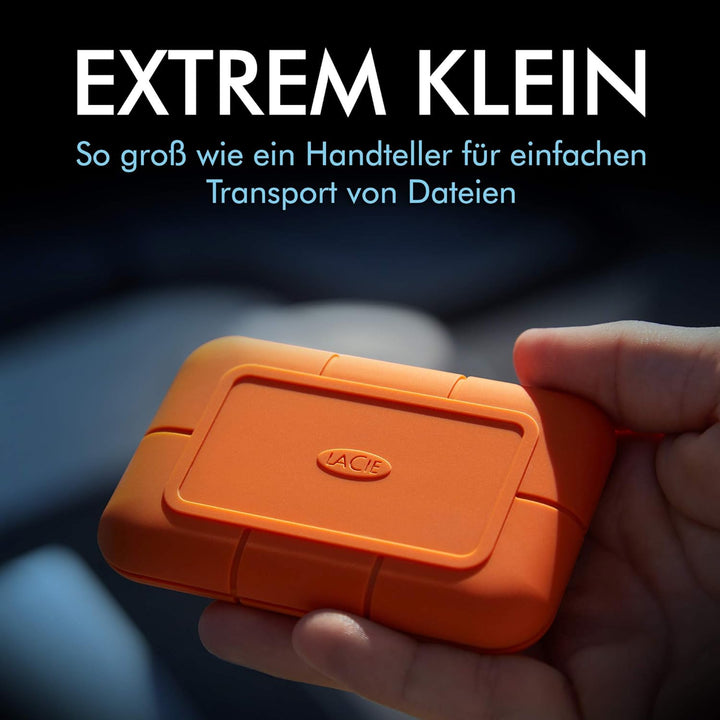 LaCie Rugged SSD externe SSD 2TB, 2.5 Zoll, PC & Mac, inkl. USB-C w/o USB-A Kabel, inkl. 3 Jahre Res