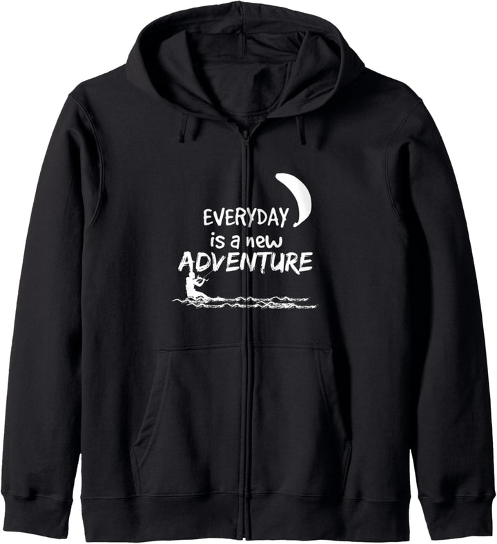 Jeder Tag ist ein neues Abenteuer Kite Surfing Kapuzenjacke