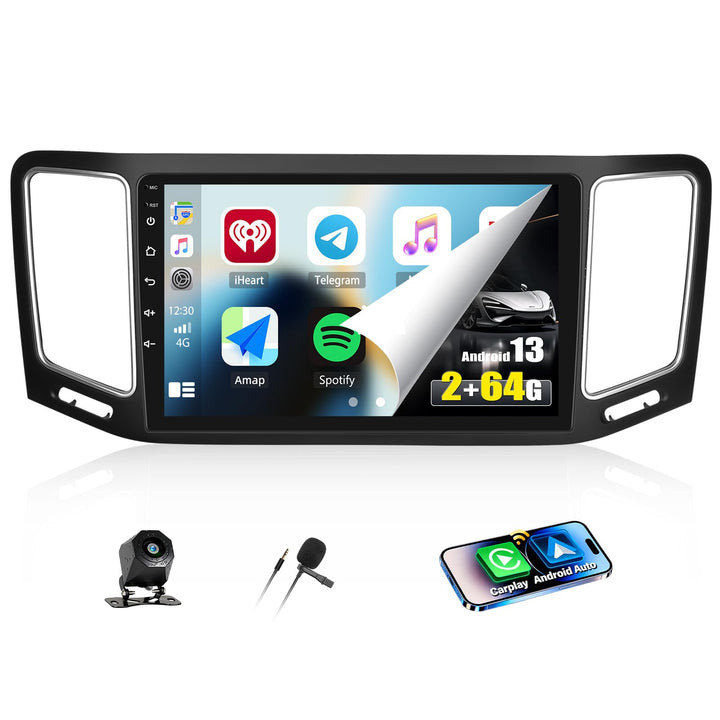 CAMECHO 2+64G Android 13 Navi Autoradio für VW Sharan II 7N Seat Alhambra II 2012-2015 mit 9 Zoll To