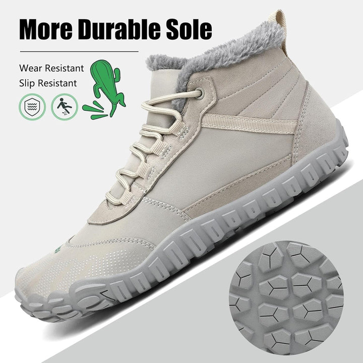 SAGUARO Barfussschuhe Gefüttert Herren Winterschuhe Damen Warm Winterstiefel 36 EU Weiss, 36 EU Weis