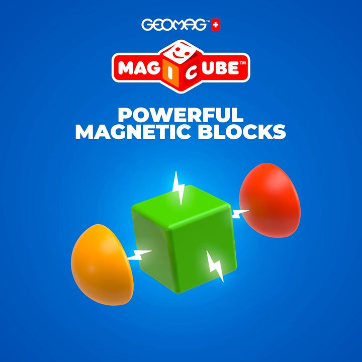 GEOMAG Magicube Stacking 8 Dschungel | Magnetische Bausteine | Baustein-Set mit Dschungelfiguren | M