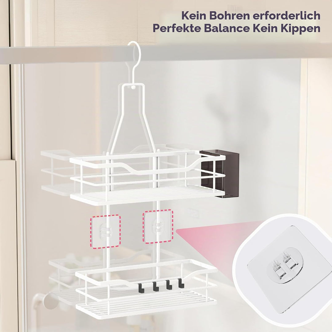 SWTYMIKI Duschablage zum Hängen - Duschregal zum Hängen 360° Verstellbarer Haken für das Badezimmer