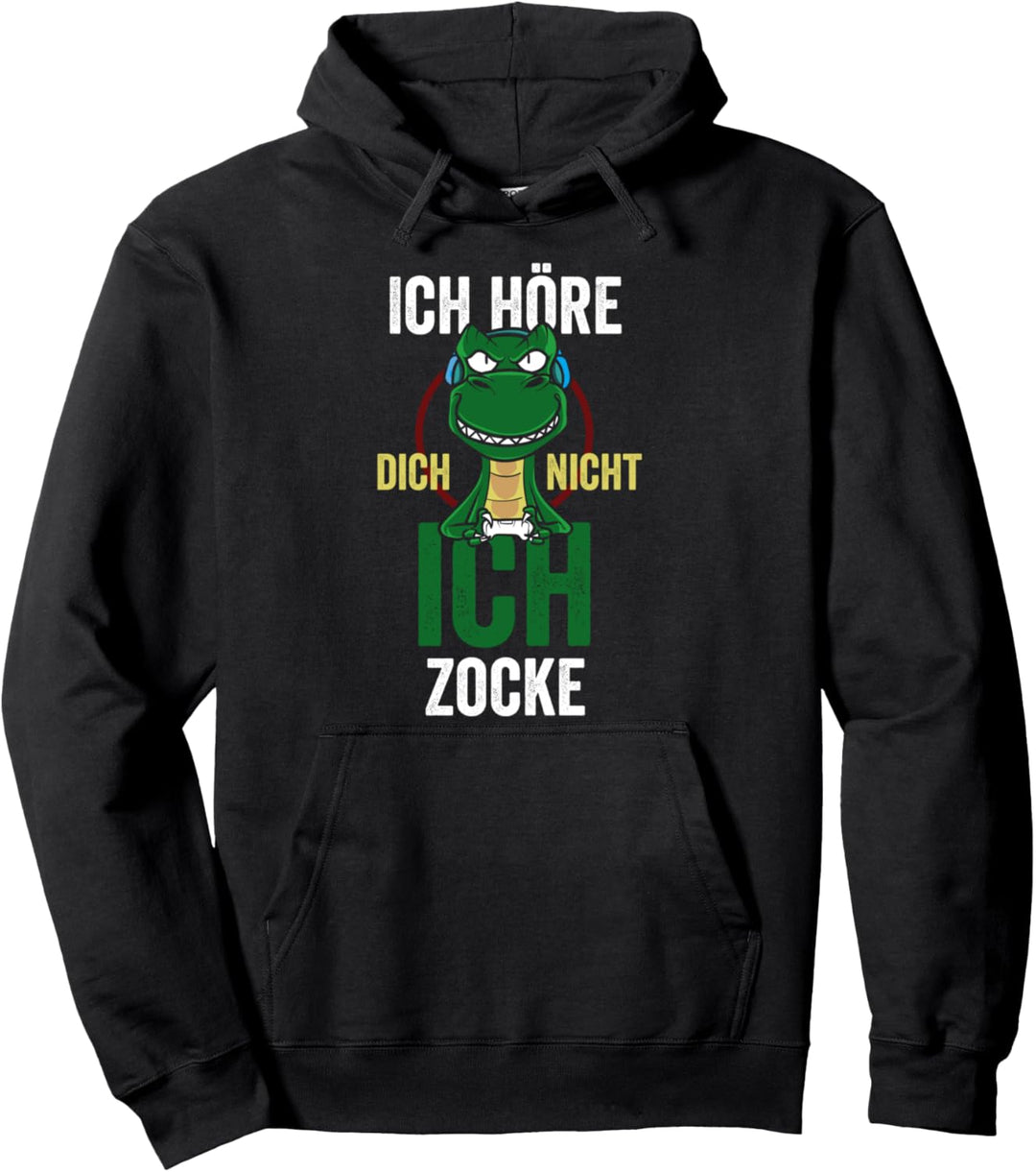 Ich höre dich nicht ich zocke Gamer T-rex Esports Pullover Hoodie