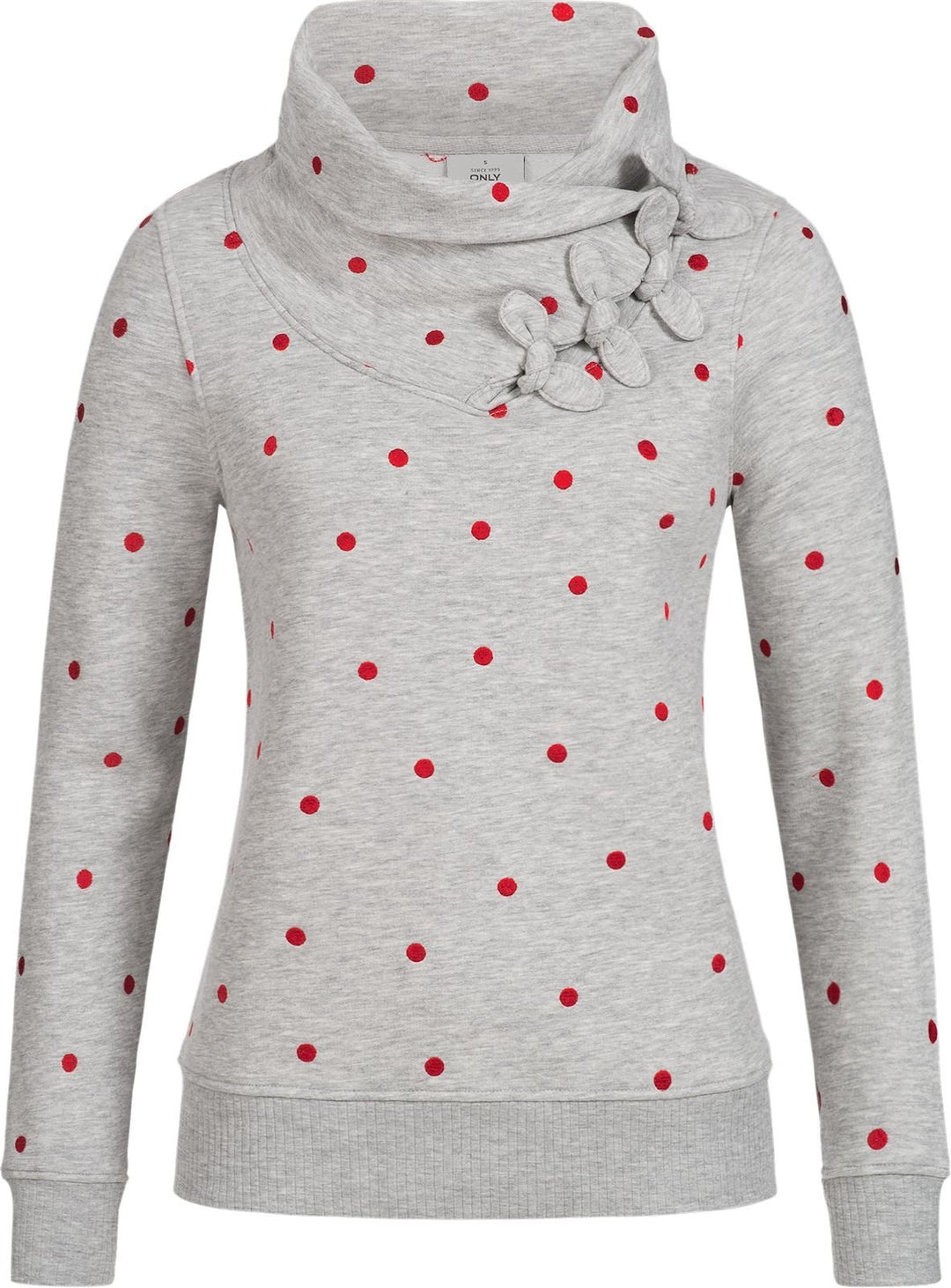 ONLY Damen Sweatshirt Lisa Bow Highneck hellgrau S