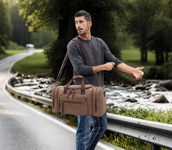 DORRISO Mode Herren Reisetasche Grosse Kapazität Erweiterbar Sporttasche 40L Elegant Handgepäck Tasc