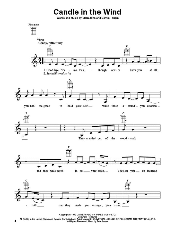 The Ukulele 4 Chord Songbook: Play 50 Great Songs With Just 4 Easy Chords!, Taschenbuch