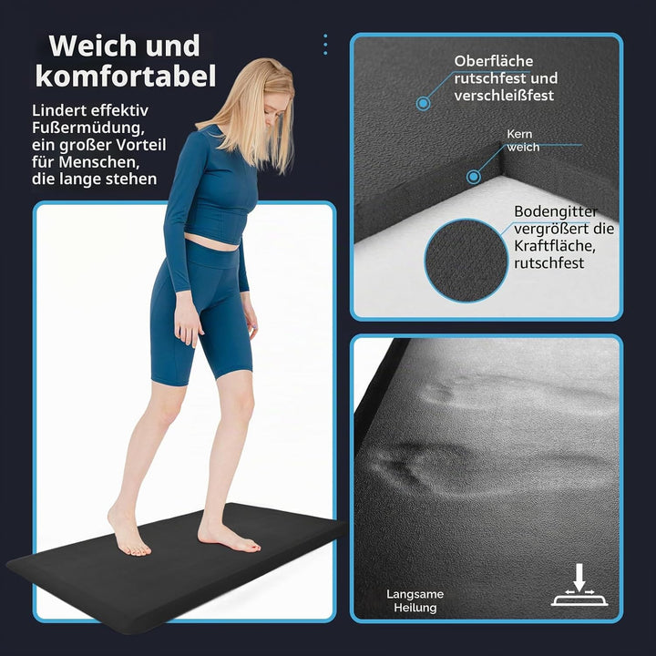 Art3d 1,9 cm Dicke Anti-Müdigkeit-Küchenmatte gepolsterte Küchenmatte rutschfestes Schaumstoff-Komfo