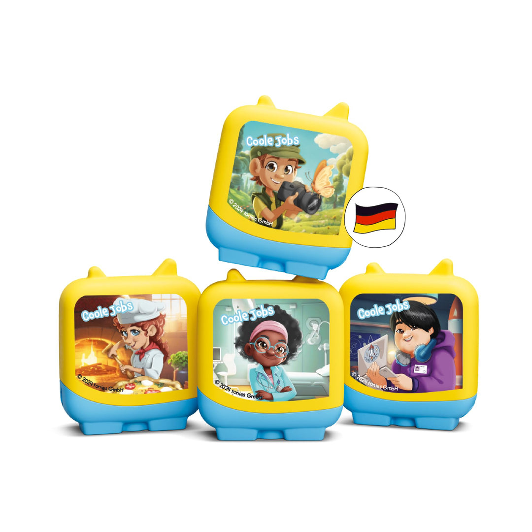 tonies Clever 4er Set Coole Jobs für Deine Toniebox, Wissens-Hörspiel für Kinder ab 5 Jahren, Spielz