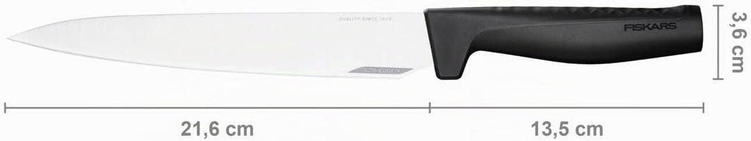 Fiskars Tranchiermesser, Hard Edge, Elegantes Design, Gesamtlänge: 35,1 cm, Rostfreier Stahl/Kunstst