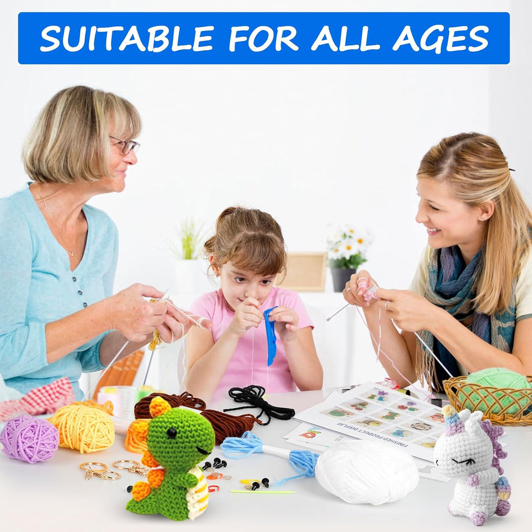 SUPRBIRD Häkelset für Anfänger, Häckeln Stricken für Anfänger Set, Häckeltierchen Set mit Häkelnadel