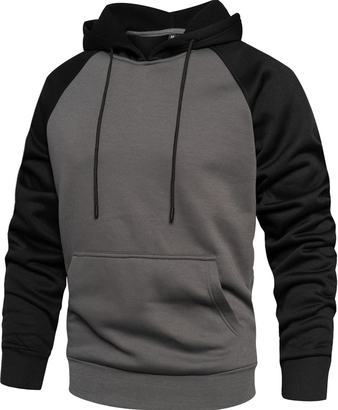 MANLUODANNI Herren Raglan Hoodie, Kapuzenpullover Herren Schlichter Vintage Pullover mit Kapuze Casu
