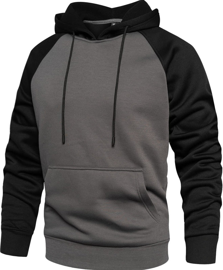 MANLUODANNI Herren Raglan Hoodie, Kapuzenpullover Herren Schlichter Vintage Pullover mit Kapuze Casu