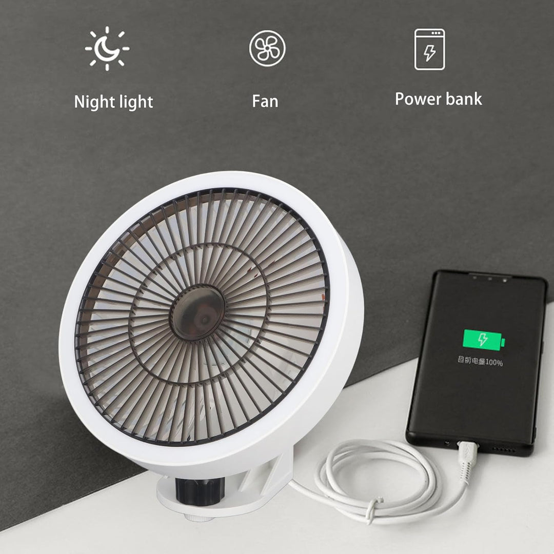 Haofy Kleiner oszillierender Wandventilator mit Fernbedienung, Nachtlicht, 3 Geschwindigkeitsstufen,