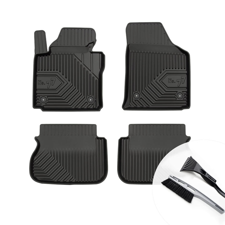 Gummimatten Auto Fussmatten mit Rand Gummi Automatten 4-teilig Set - passend für VW Caddy 2K Kombi V