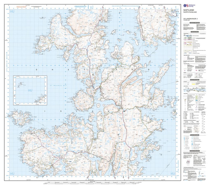Shetland - North Mainland (OS Landranger Map, Band 3), Karte