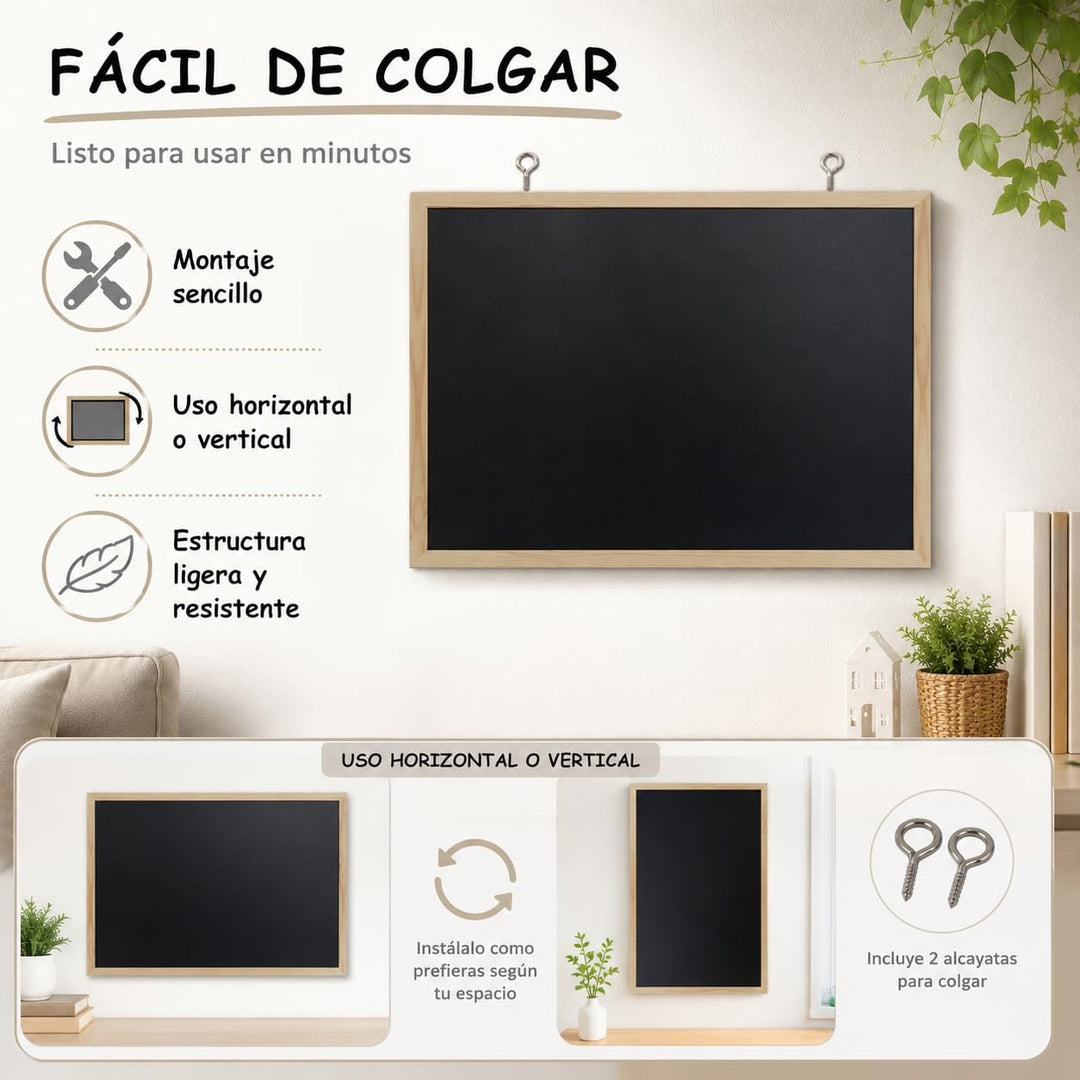 30x40cm Blackboard mit Holzrahmen, Kreidetafel Löschbar, Schwarze Tafel Zur Verwendung mit Tiza und