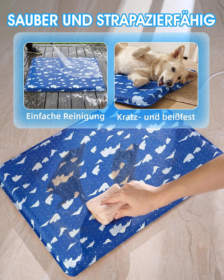 petnf Kühlmatte Für Hunde Selbstkühlend 90 x 60 cm, Langlebige Kratzfeste Oberfläche Hund Kühlmatte,