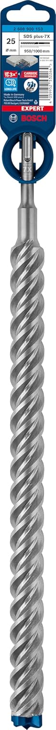 Bosch Professional 1x Expert SDS plus-7X Hammerbohrer (für Stahlbeton, Ø 25,00x1000 mm, Zubehör Bohr