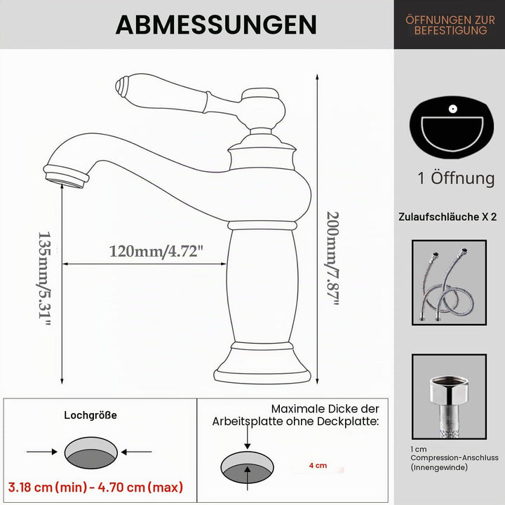 Beelee Schwarz Design Bad Armatur in Bad für Waschbecken Waschtisch Wasserhahn Waschtischarmatur Mes