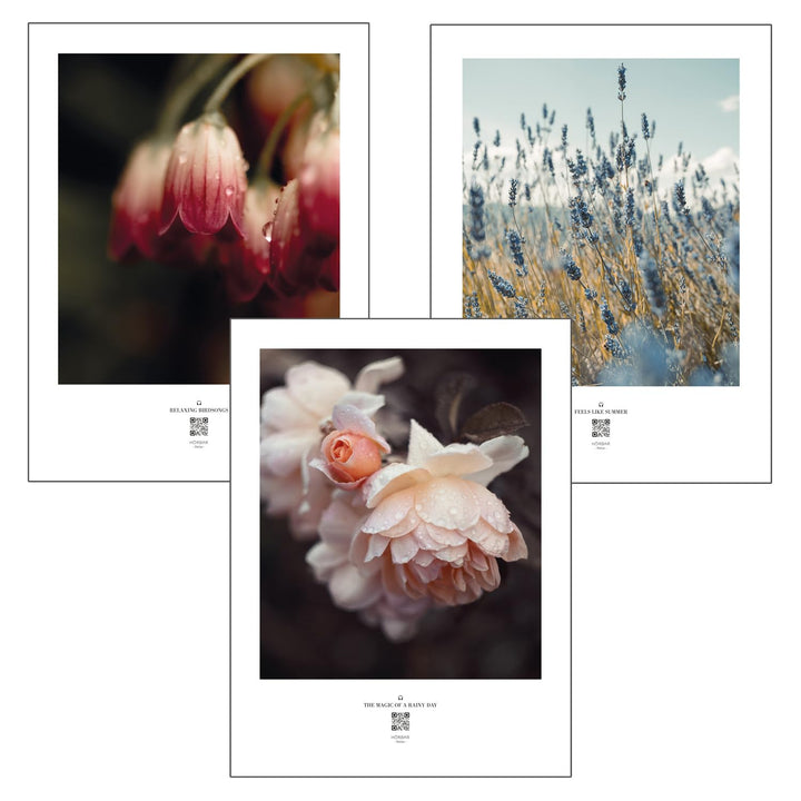VALINA HÖRBAR RELAX | Hörbild | 3er-Set | Blumen | Poster Poster / Papier 30cm x 40cm, Poster / Papi
