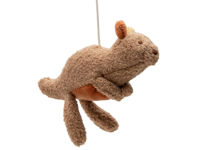 Jollein Mobile Baby – Kangaroots – Holzring mit Stofffiguren – Kängurus, Sonne &amp; Regenbogen – Baby M