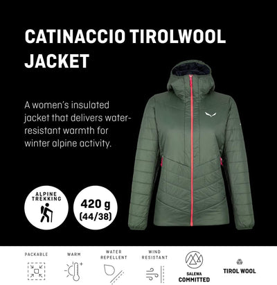 Salewa Damen Catinaccio Twr W Jkt Isolationsjacke mit Wolle gefüttert 40 6571, 40 6571