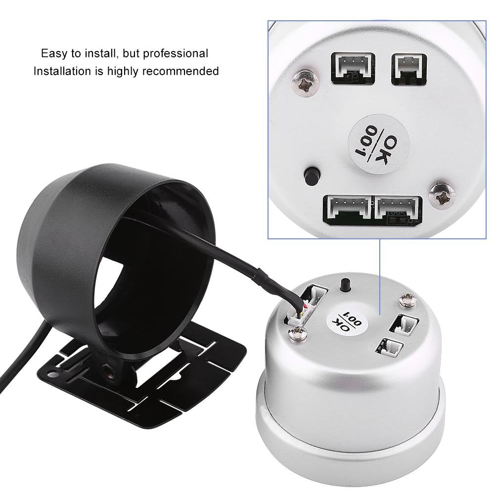 Ladedruck Anzeige, Fydun Ladedruckanzeige Universal 60mm LED Turbo Ladedruckanzeige Schwarz Shell fü