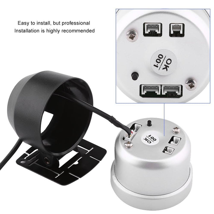 Ladedruck Anzeige, Fydun Ladedruckanzeige Universal 60mm LED Turbo Ladedruckanzeige Schwarz Shell fü