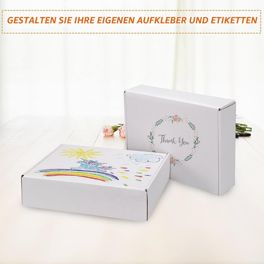 HORLIMER 20 Stück Versandkarton Klein Karton Box, 305x229x76mm Verpackungskartons mit Deckel für War