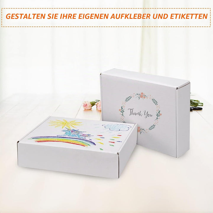 HORLIMER 20 Stück Versandkarton Klein Karton Box, 305x229x76mm Verpackungskartons mit Deckel für War