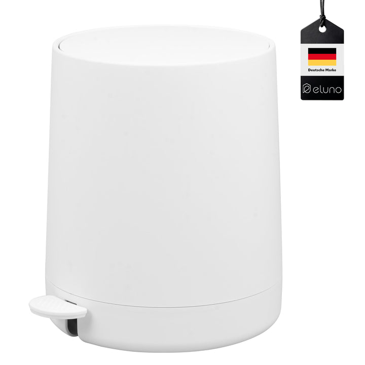 eluno Kosmetikeimer TESERO mit Soft-Touch Oberfläche, Treteimer 4 Liter Fassungsvermögen, mit Soft-C