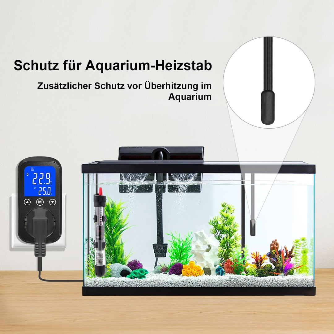 KETOTEK KT2000 Digitale Steckdose mit Thermostat 230V/16A EU Standard, Relais-Temperaturschalter & w