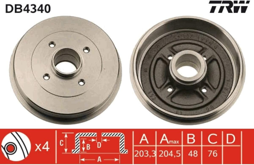 TRW Automotive AfterMarket DB4340 Bremstrommel