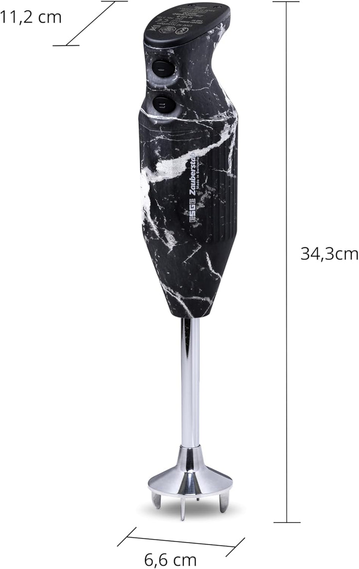 ESGE-Zauberstab 91012 Design Edition Marmor-Schwarz – Stabmixer, Pürierstab, elektrischer AC-Motor,