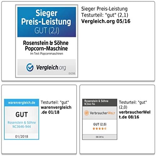 Rosenstein & Söhne Popcornmaschine: Retro-Popcorn-Maschine "Movie" im 50er-Jahre-Look (Popcornmaschi