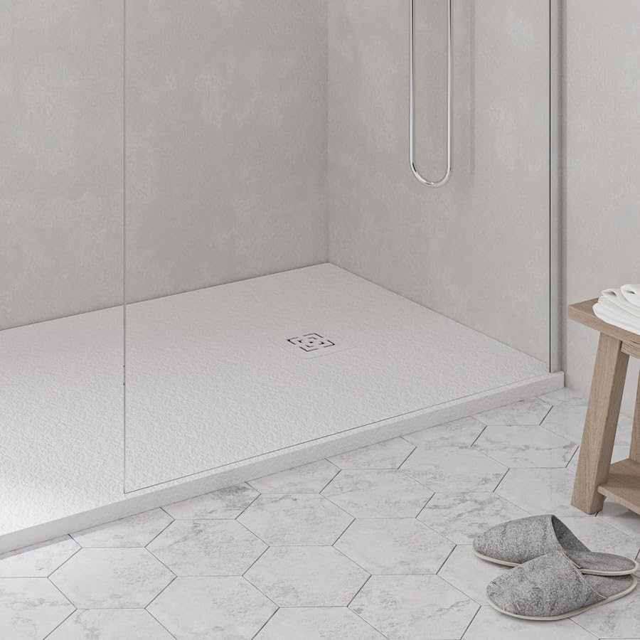 KOES - Kunstharz-Duschwanne Modell NILO – 70x80 – Weiss RAL 9003 70x80cm Weiss, 70x80cm Weiss