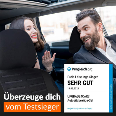 Upgrade4cars Autositzbezüge Set für die Vordersitze | Auto-Schonbezüge Universal in Schwarz Vordersi