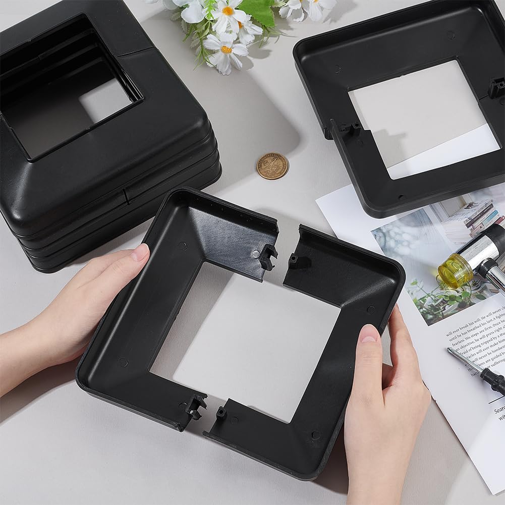 15 Stück Schwarze Pfostensockelabdeckung 10x10cm PVC Pfostenverkleidung Geteilte PVC Zaunpfostenhüls
