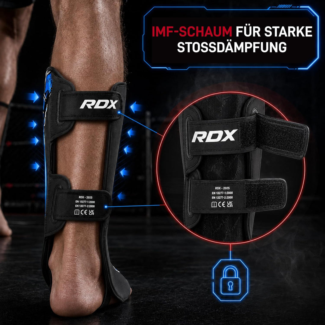 RDX SHIN Instep NEW Aura F17 Schwarz/Blau L, Schwarz/Blau L