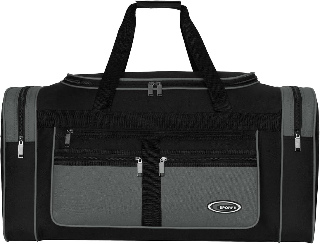 Sporttasche, Reisetasche und Fitnesstasche für Damen und Herren- Tainingstasche, Gym Bag (Grau, L 65