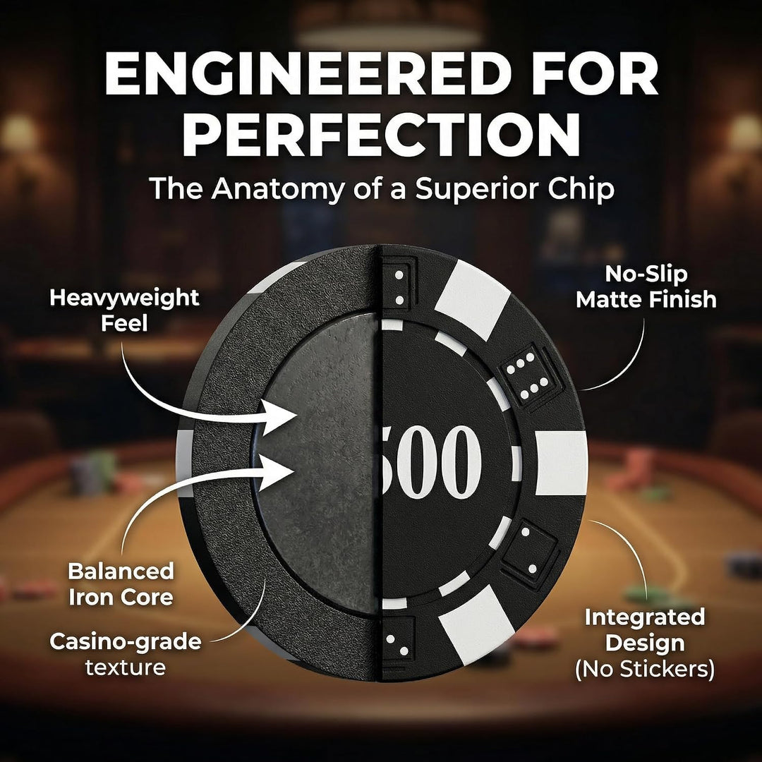 Pokerchips-Set mit Wertangaben, 500 Stück, 11,5 Gramm, nummerierte Chips mit Aluminiumkoffer, von $1